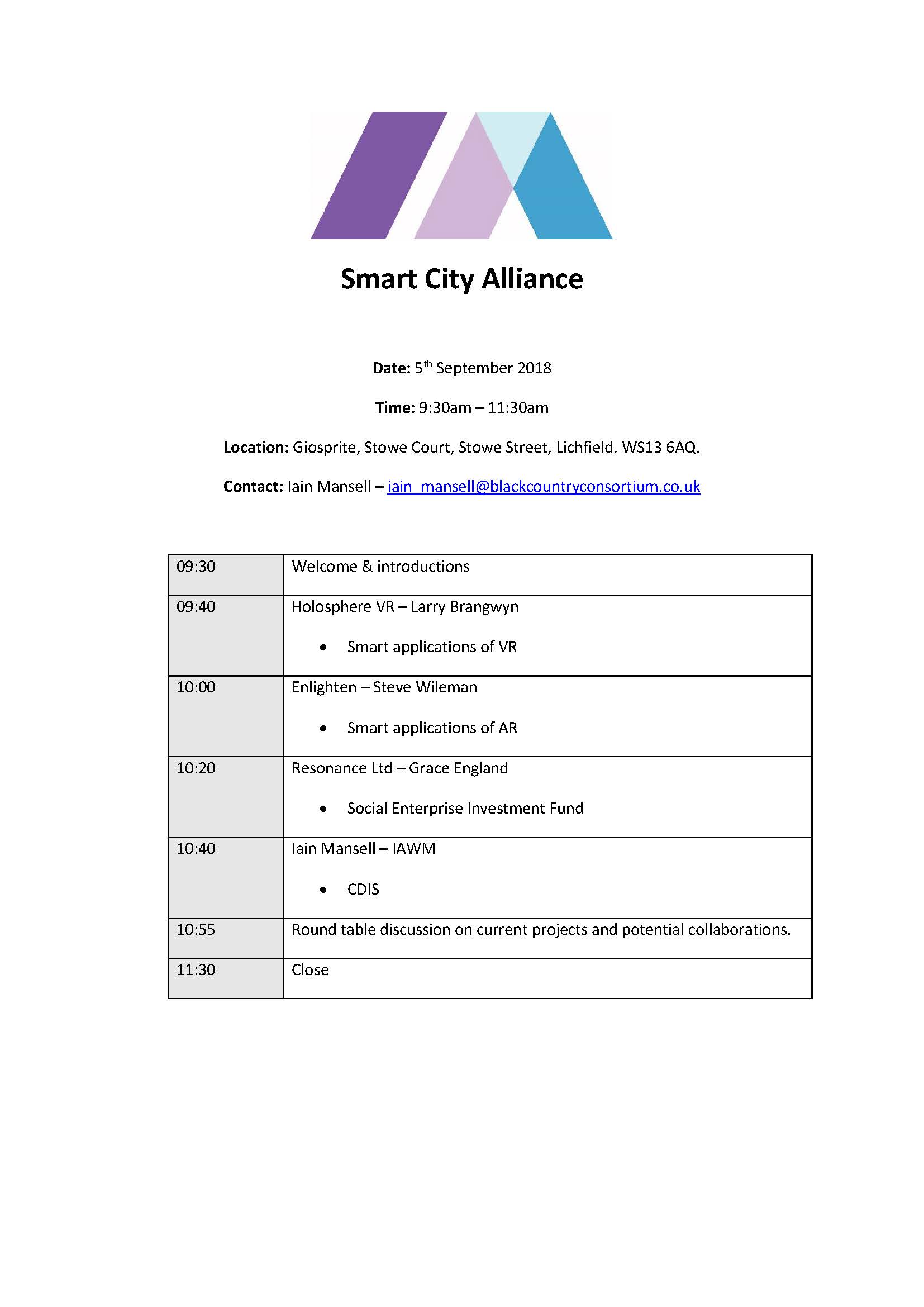 Smart City Alliance Agenda 05.09.18 v2